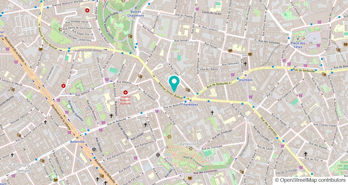Plan d’accès au Centre d’Imagerie Médicale Simon Bolivar, 13/15 avenue Simon Bolivar, 75019 Paris